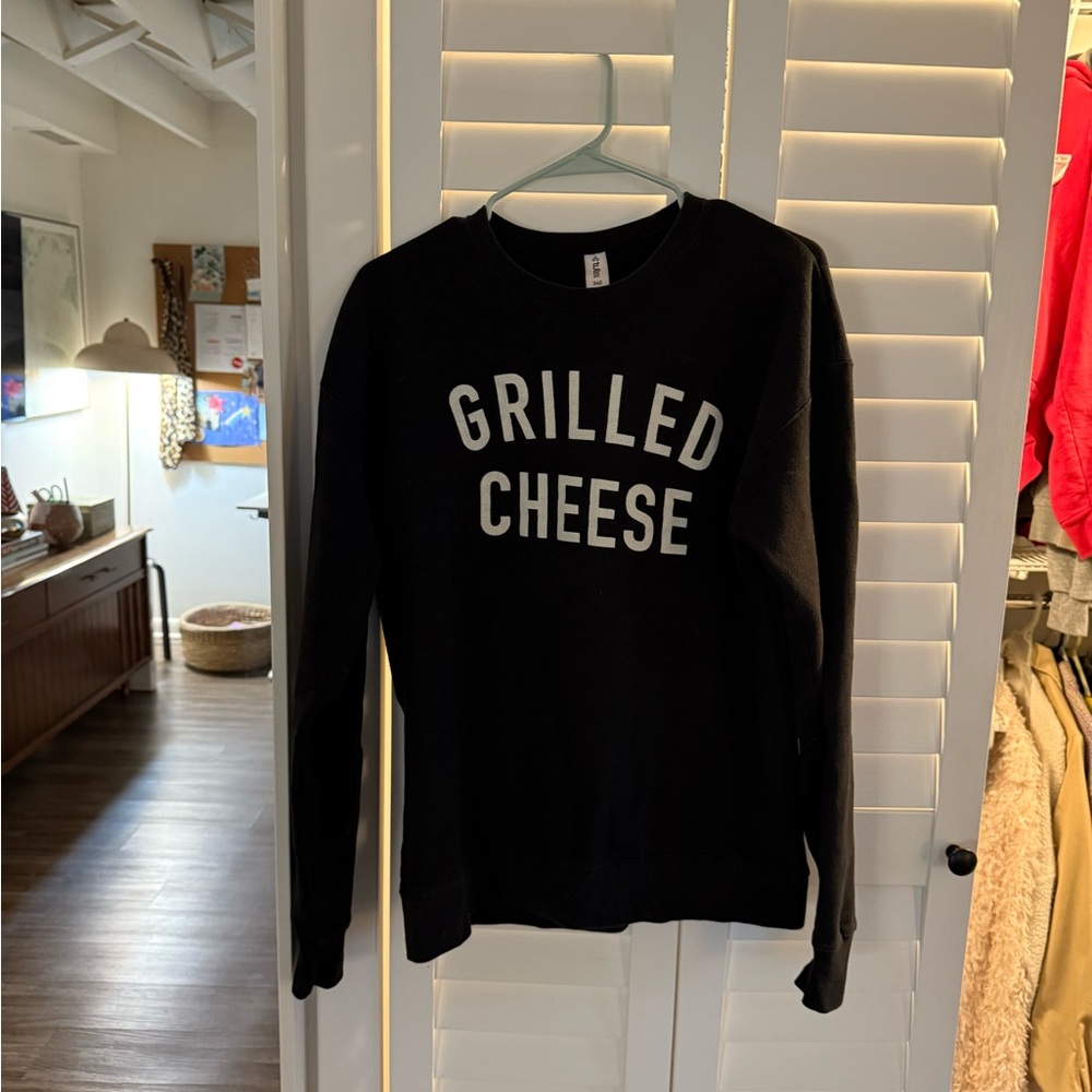 Black Grilled Cheese Graphic Sweatshirt